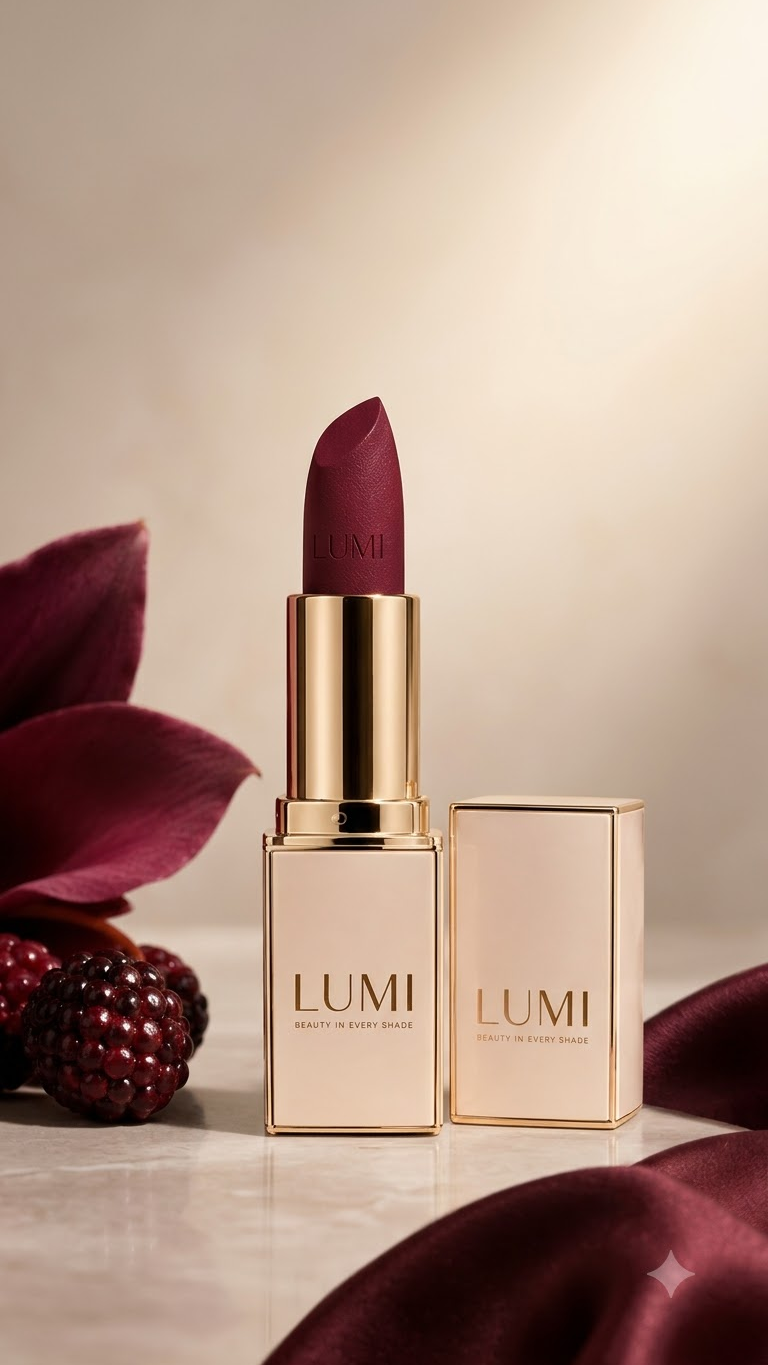 LUMI Berry Wine Matte Lipstick - Image 2